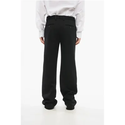 Cotton Blend Bootcut Pants with Belt Loops