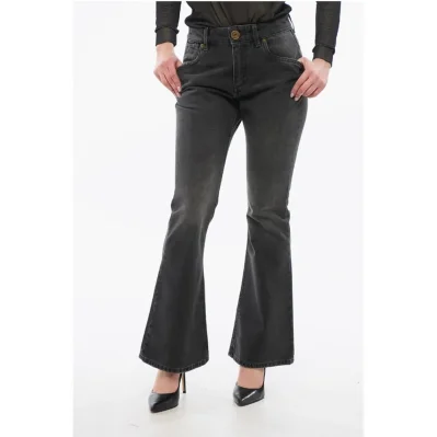 Cropped Fit Bootcut Denims with Belt Loops
