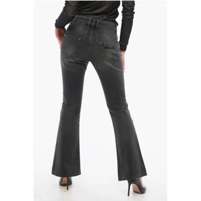 Cropped Fit Bootcut Denims with Belt Loops