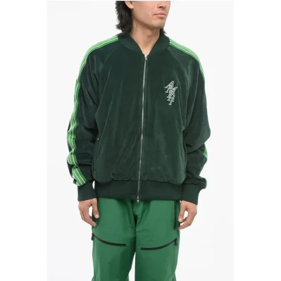 Velour RAIN FOREST Track Sweatshirt with Tape Side Bands