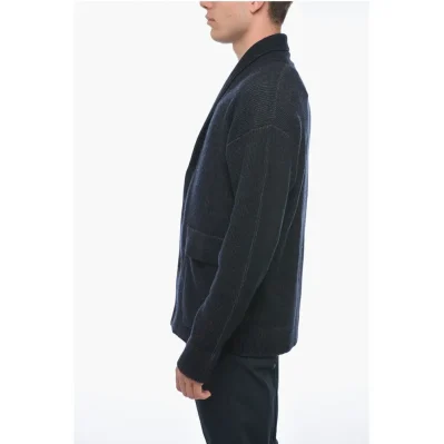 USE THE EXISTING Wool Blend Cardigan with Shawl Lapel