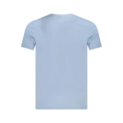 Light Blue Cotton Men T-Shirt