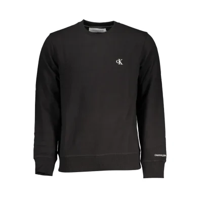 Black Cotton Men Sweater