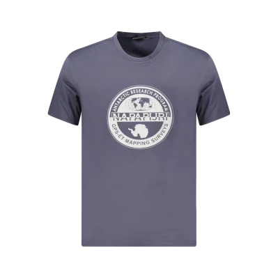 Blue Cotton Men T-Shirt