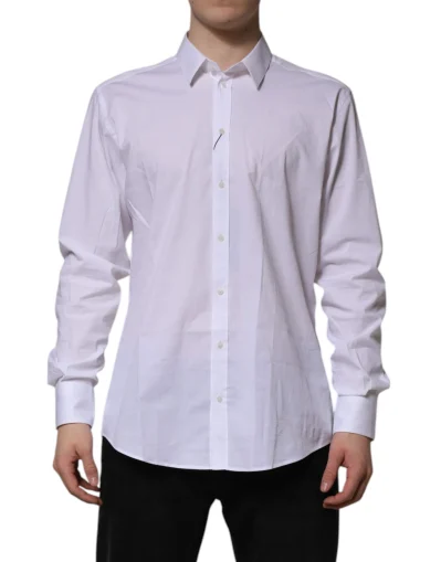 White MARTINI Long Sleeve Dress Formal Shirt