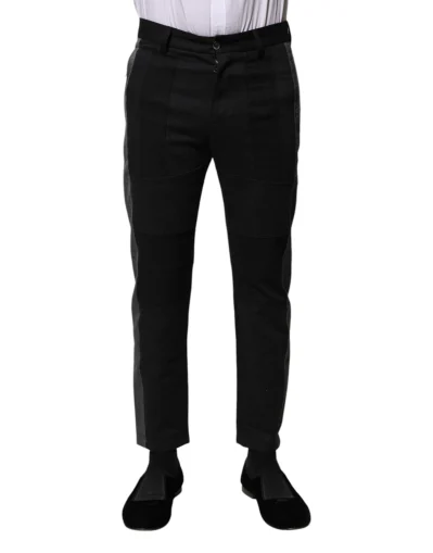 Black Gray Fantasy Cotton Formal Slim Pants