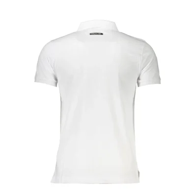White Cotton Men Polo Shirt