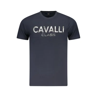Blue Cotton Men T-Shirt
