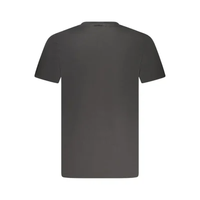 Black Cotton Men V-Neck T-Shirt