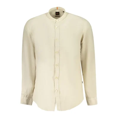 Beige Linen Men Shirt