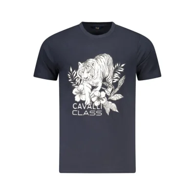 Blue Cotton Men T-Shirt