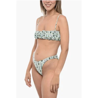 Gathered Bikini Set with Bandeau Top