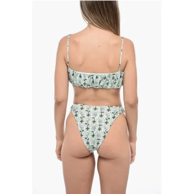 Gathered Bikini Set with Bandeau Top