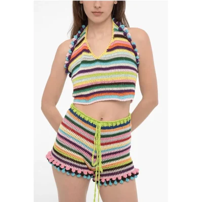 Cropped Crochet Halterneck Top