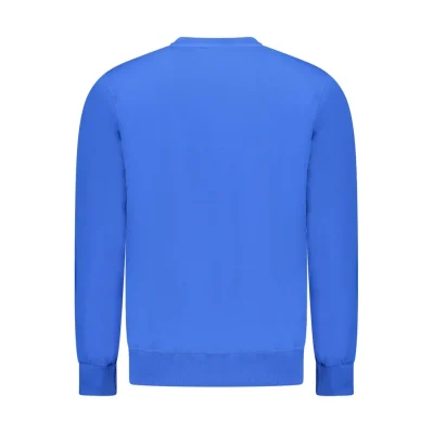 Blue Cotton Men Sweater