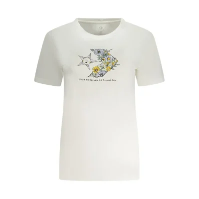White Cotton Women T-Shirt