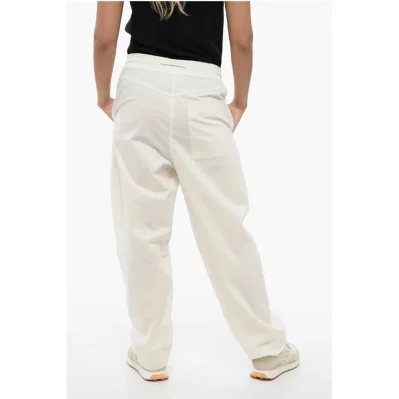 Stretch Cotton Pants with Drawstring