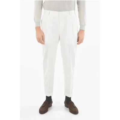 CC COLLECTION Single Pleat Stretch Cotton RESET Pants