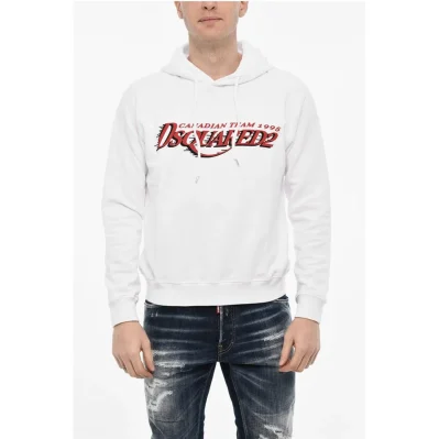 Cotton Hoodie with Logo Print