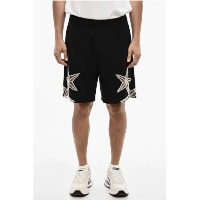 Solid Color cotton Shorts with Jewels