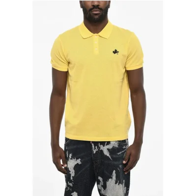 Perforated TENNIS LEAF Polo Shirt with 3 - Buttons