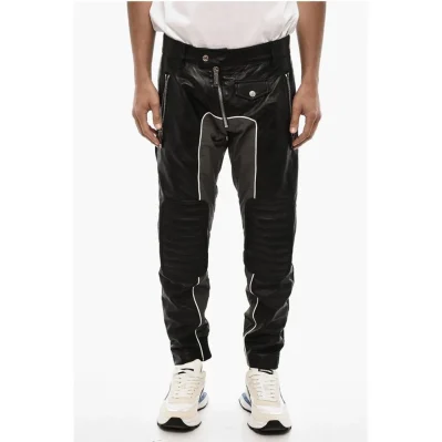 Leather Pants with Nylon Details