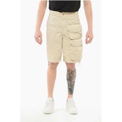 Solid Color Nylon Cargo Shorts