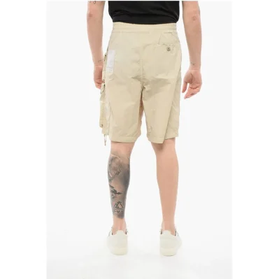 Solid Color Nylon Cargo Shorts