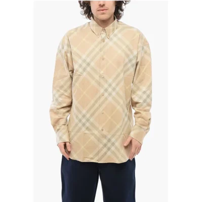 Checkered Shirt with Button-down Collar