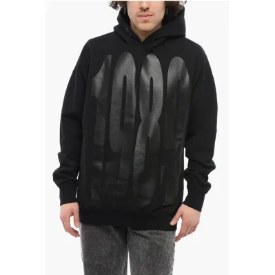 Cotton Hoodie with Printed Maxi Logo