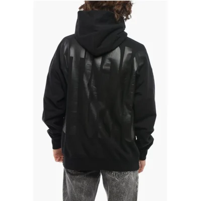 Cotton Hoodie with Printed Maxi Logo
