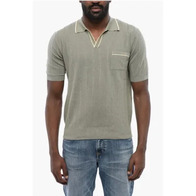 Ribbed Knit Polo