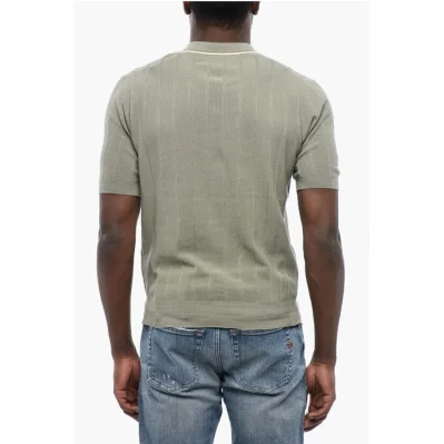 Ribbed Knit Polo