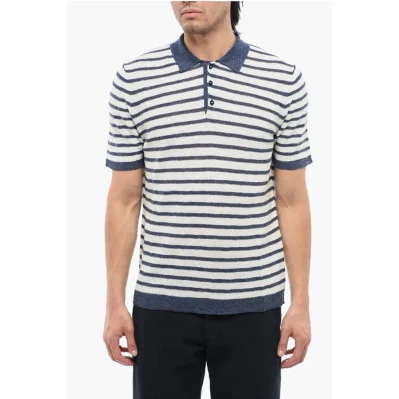 Striped Linen Blend Polo