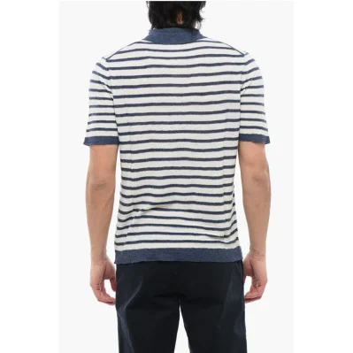 Striped Linen Blend Polo
