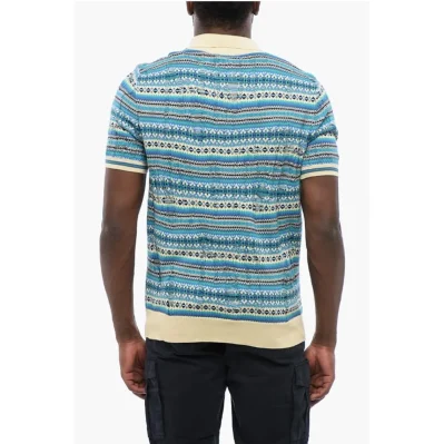 Relaxed-fit Polo with Geomtric Motif