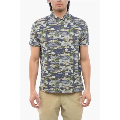 Beach Print Cotton Polo