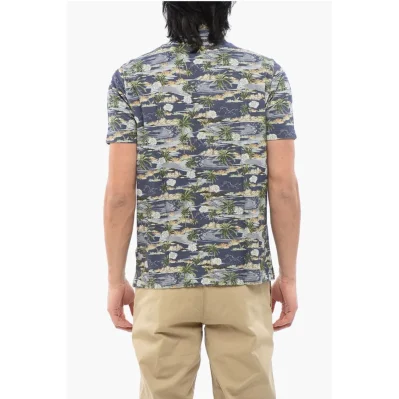 Beach Print Cotton Polo