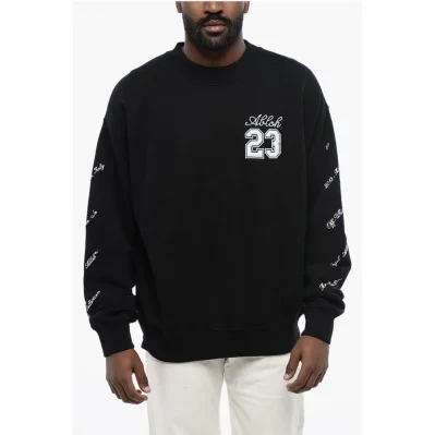 Cotton Crew -neck 23 LOGO SKATE Sweatshirt with Contrast Emb