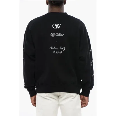 Cotton Crew -neck 23 LOGO SKATE Sweatshirt with Contrast Emb