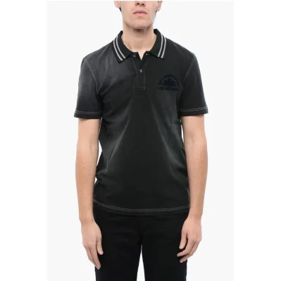 RED TAG Acid Wash T-SMID Polo Shirt with 2-Buttons