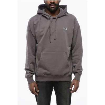 Solid Color S-ROB-HOOD-DOVAL-PJ Hoodie with Patch Pocket