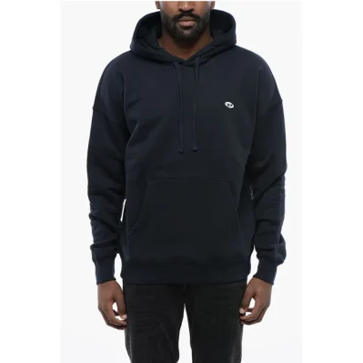 Solid Color S-ROB-HOOD-DOVAL-PJ Hoodie with Patch Pocket