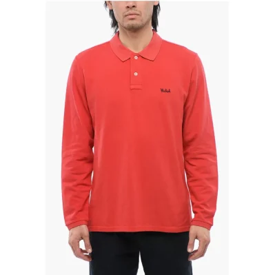 Embroidered Long-sleeved Polo