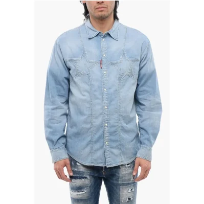 Star Motif Denim Shirt
