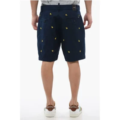 Cotton Shorts With Ananas Embroidery