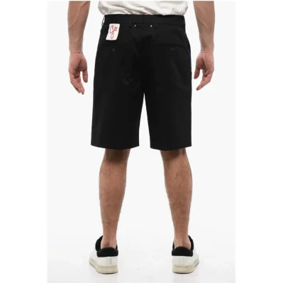 Solid Color Single Pleat Shorts with Belt Loops