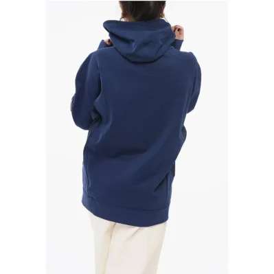Mock Neck Cotton Blend Sweatshirt with Half Zip