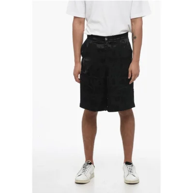 Monogram Patterned Jacquard Satin Shorts