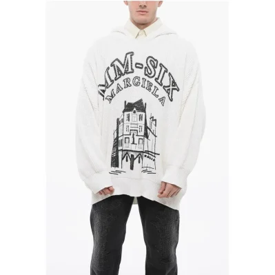 MM6 Cotton Knit Printed Hoodie
